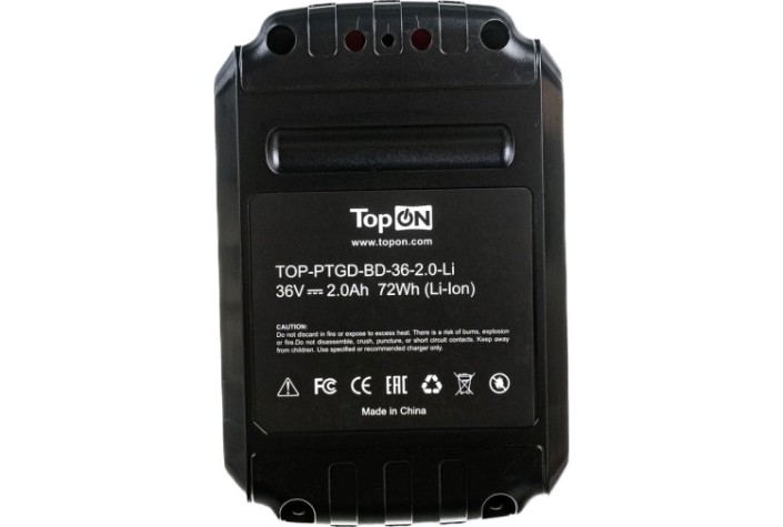 Аккумулятор TopON для Black & Decker 36В, 2.0Ah (Li-Ion) [TOP-PTGD-BD-36-2.0-Li]