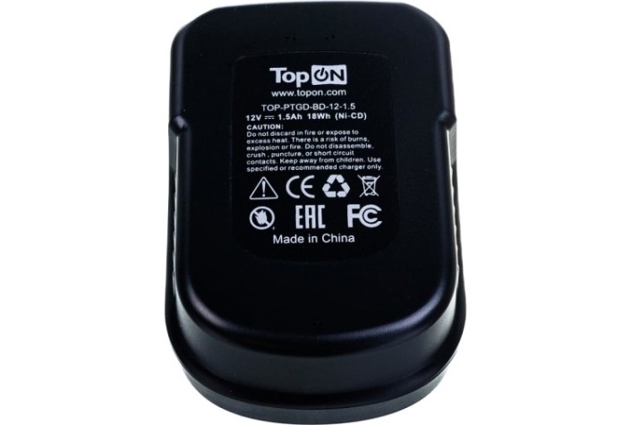 Аккумулятор TopON для Black & Decker BDG 12В, 1.5Ah (Ni-Cd) [TOP-PTGD-BD-12-1.5]