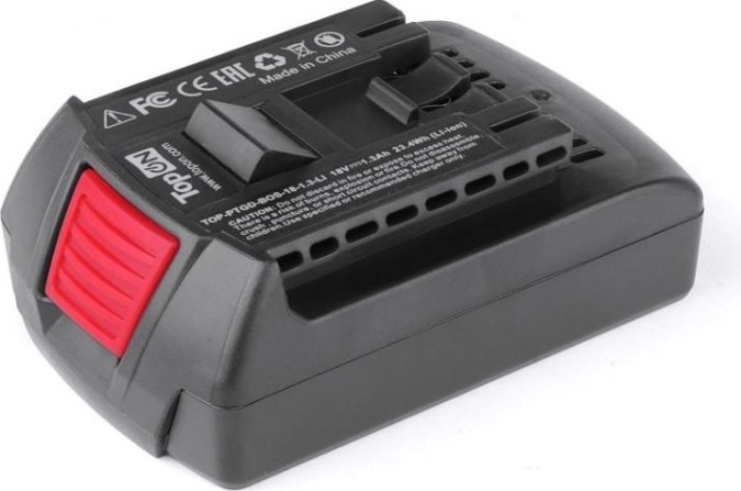 Аккумулятор TopON для Bosch 18В, 1.3Ah (Li-Ion) [TOP-PTGD-BOS-18-1.3-Li]