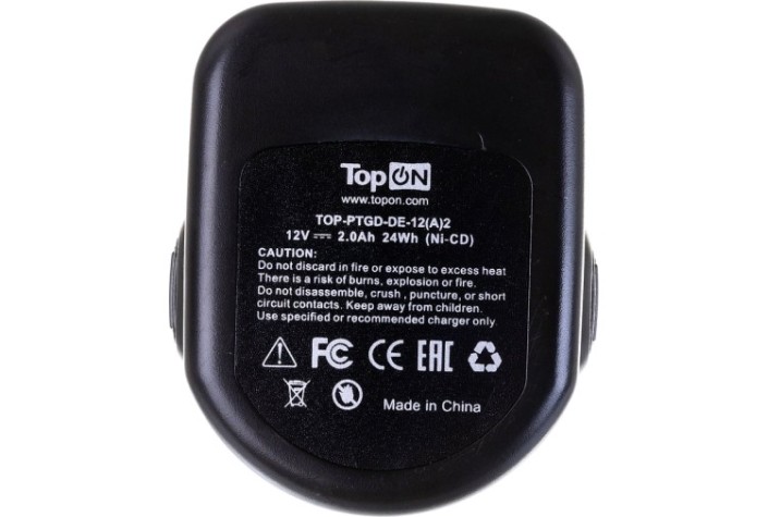 Аккумулятор TopON для DeWalt DC 12В, 2.0Ah (Ni-Cd) [TOP-PTGD-DE-12(A)2]