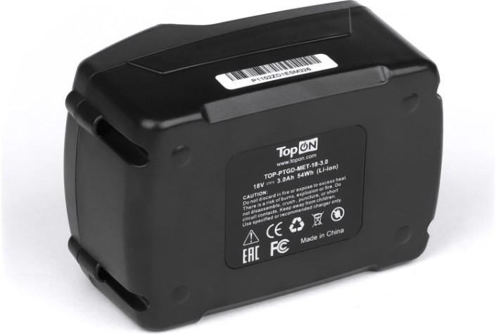 Аккумулятор TopON для Metabo 18В, 3.0Ah (Li-Ion) [TOP-PTGD-MET-18-3.0]