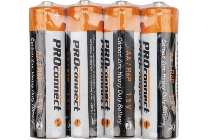 Батарейка Proconnect 30-0010 солевая AA/R6, 1,5B, 4 шт