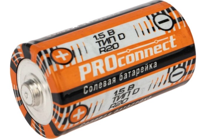 Батарейка Proconnect 30-0050 солевая D/R20, 1,5B, 2 шт Батарейка Proconnect 30-0050 солевая D/R20, 1,5B, 2 шт