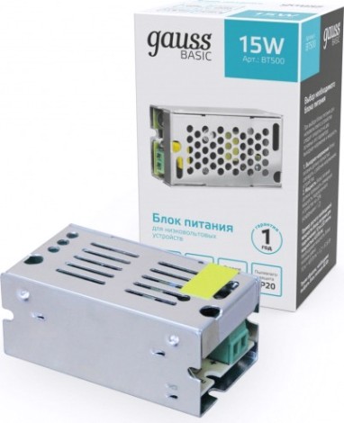 Блок питания GAUSS BT500 basic 12v 15w ip20