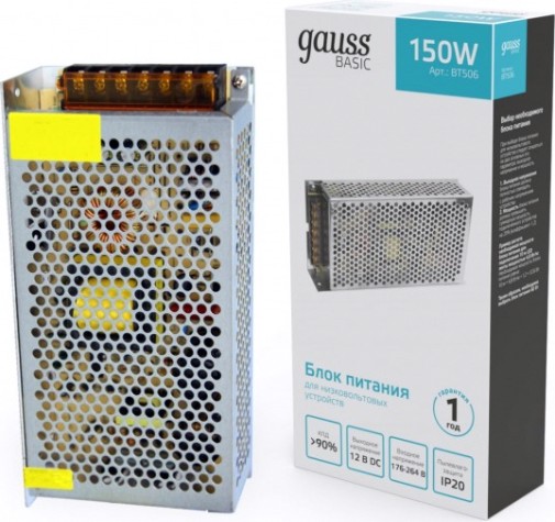 Блок питания GAUSS BT506 basic 12v 150w ip20