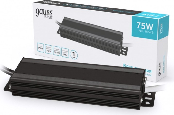 Блок питания GAUSS BT523 basic 12v 75w ip67