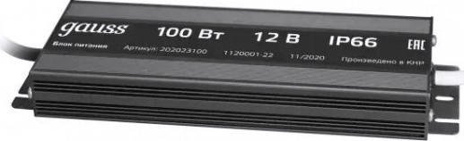 Блок питания GAUSS LED для светодиодной ленты пылевлагозащищенный 100w 12 [202023100]