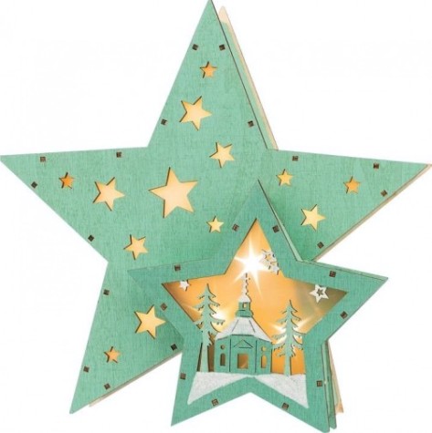 Фигурка деревянная Neon-Night Домик Звездочета с подсветкой 26х7х25 см [504-019]