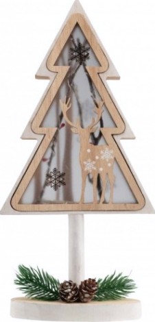 Фигурка деревянная Neon-Night Елка на подставке с подсветкой 14,5х5х30 см [504-028]