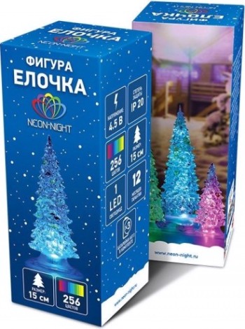 Фигурка деревянная Neon-Night "Елочка" RGB 15 см [513-022]