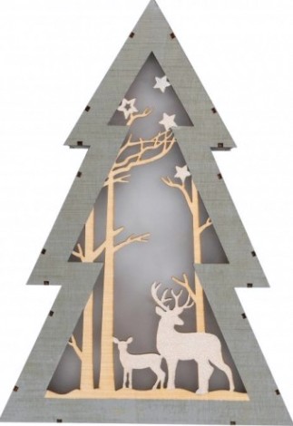 Фигурка деревянная Neon-Night Елочка с подсветкой 20х6,5х29 см [504-025]