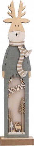 Фигурка деревянная Neon-Night Рождественский Олень с подсветкой 11х5х47 см [504-007]
