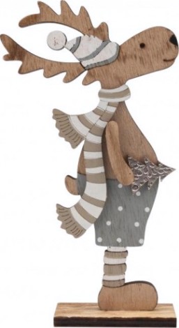 Фигурка деревянная Neon-Night Рождественский Олень синий 10,5х4х18 см [504-005]