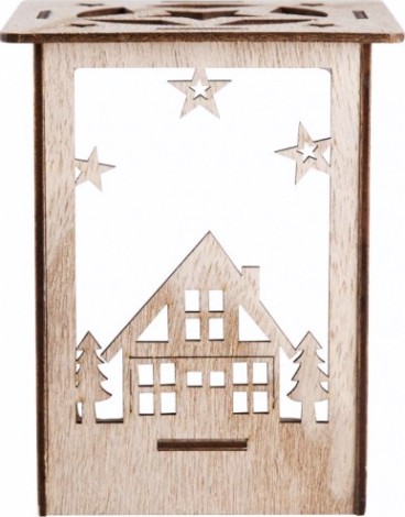 Фигурка деревянная Neon-Night Волшебный фонарик с подсветкой 13,8х11х11 см [504-023]