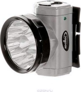 Фонарь аккумуляторный КОСМОС AccuH10LED 10LED налобный [KOCAccuH10LED]