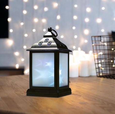 Фонарь декоративный Neon-Night с эффектом мерцания черный корпус 11х11х22,5 см, RGB [513-064]