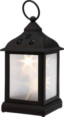 Фонарь декоративный Neon-Night с эффектом мерцания черный корпус 11х11х22,5 см, теплый белый [513-065]