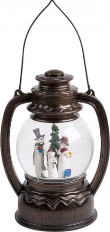 Фонарь декоративный Neon-Night с эффектом снегопада и подсветкой Снеговики, белый [501-061]