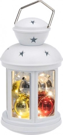 Фонарь декоративный Neon-Night с шариками белый корпус 12х12х20,6 см, теплый белый [513-062]