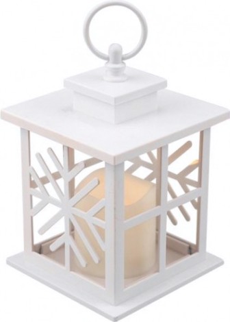 Фонарь декоративный Neon-Night со свечкой 12х12х18 см, теплый белый [513-043]