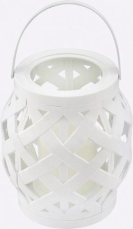 Фонарь декоративный Neon-Night со свечкой белый 14х14х16,5 см, теплый белый [513-057]