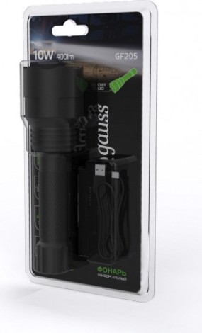 Фонарь GAUSS GFL205 ручной 10w 400lm li-ion 2000ma led [GF205]