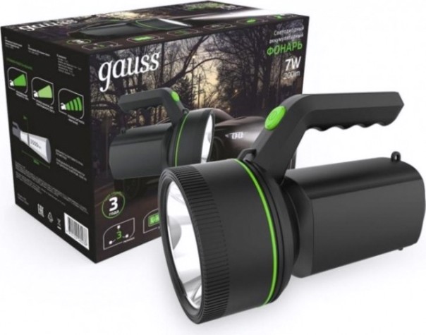 Фонарь GAUSS GFL601 прожекторный 7w 200lm li-ion 3000mah led [GF601]