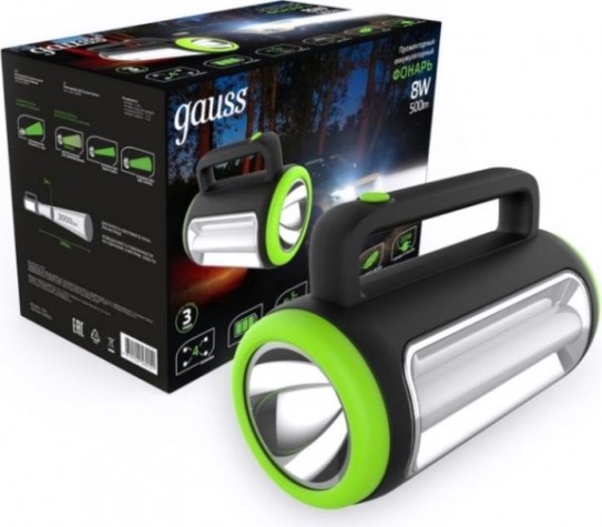 Фонарь GAUSS GFL603 прожекторный 8w 400lm lead acid 1500mah диммируемы [GF603]