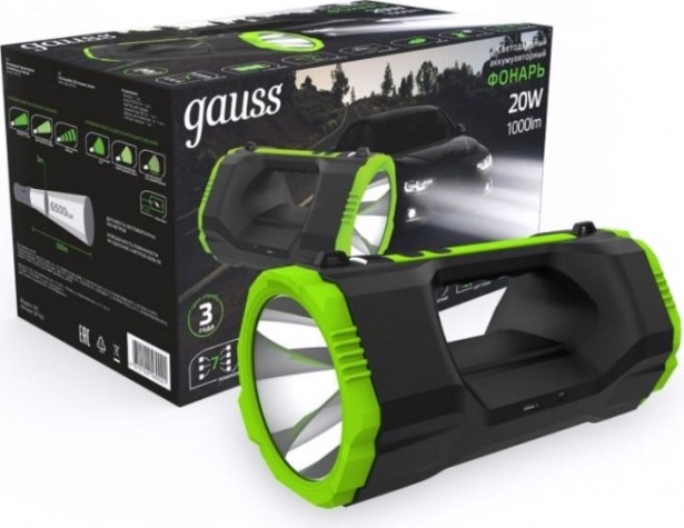 Фонарь GAUSS GFL703 прожекторный 20w 1000lm li-ion 10000mah диммируемы [GF703]