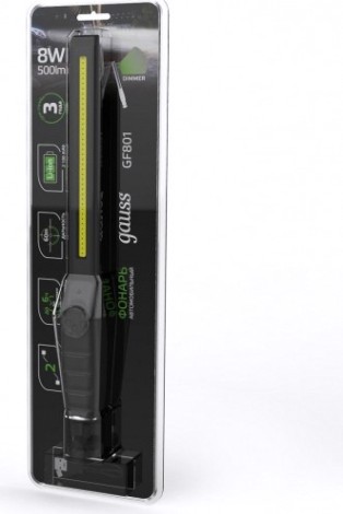 Фонарь GAUSS GFL801 автомобильный 8w 500lm li-ion 2100mah диммируемый [GF801]