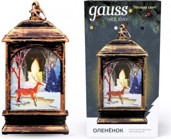 Фонарь GAUSS HL031 новогодний светодиодный "олененок" серия holiday