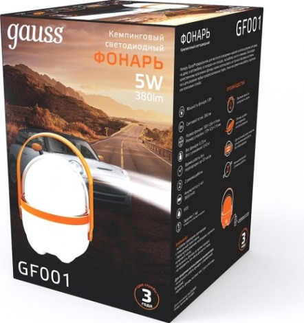 Фонарь кемпинговый GAUSS GFL001 5W 380lm Li-ion 3600mAh диммируемый оранжевый [GF001]