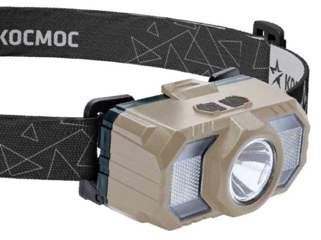 Фонарь налобный КОСМОС KOC506Lit аккумуляторный, 2 Bт + 2 Bт SMD + красный свет