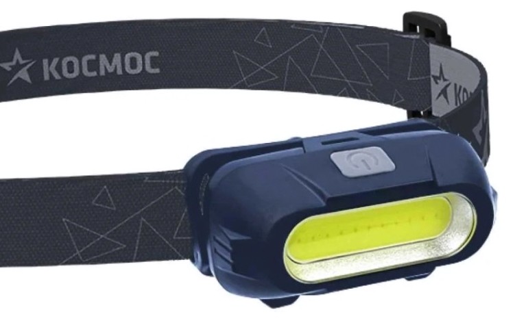 Фонарь налобный КОСМОС KOC514Lit аккумуляторный, 3 Bт COB LED, съемный Li-ion