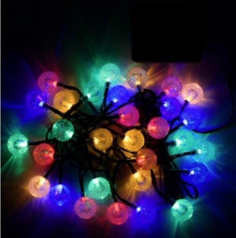 Гирлянда GAUSS GS031 садовая на солнечной батарее 30 led шары мультицве Гирлянда GAUSS GS031 садовая на солнечной батарее 30 led шары мультицве
