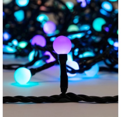 Гирлянда Neon-Night 303-509-1 Мультишарики Ø13мм, 20 м, 200 LED RGB, черный ПВХ Гирлянда Neon-Night 303-509-1 Мультишарики Ø13мм, 20 м, 200 LED RGB, черный ПВХ