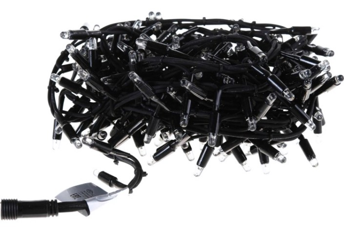 Гирлянда Neon-Night 315-256 Кластер 10м, черный каучук, IP67, 200 LED, теп.бел