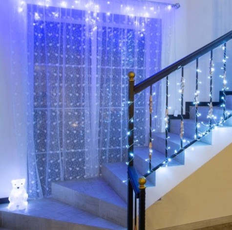 Гирлянда Neon-Night АЙСИКЛ (бахрома) 1,8х0,5 м, 48 LED синие [255-013]