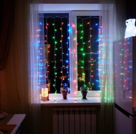 Гирлянда Neon-Night ДОЖДЬ 2x3 м, 240 LED мультиколор [235-069]