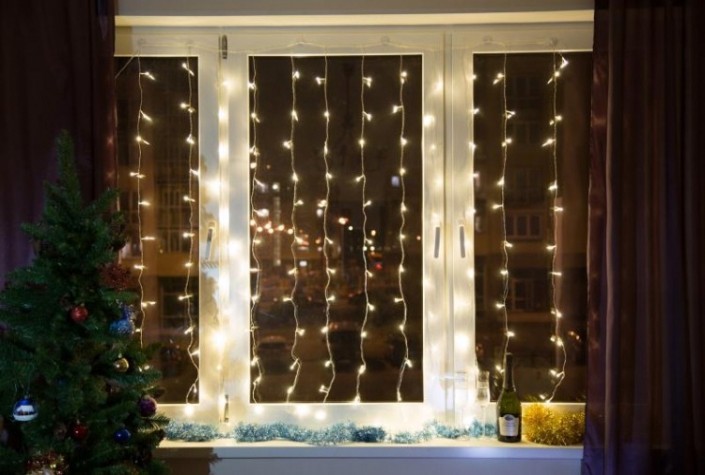 Гирлянда Neon-Night ДОЖДЬ 2x3 м, 240 LED теплый белый [235-066]