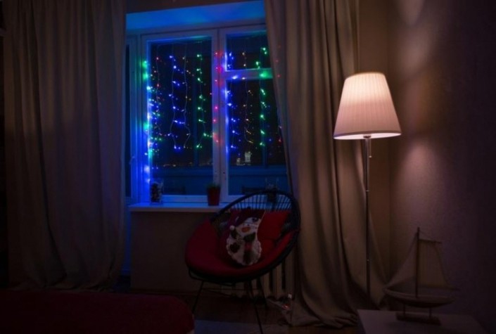 Гирлянда Neon-Night ДОЖДЬ (занавес) 1,5х1 м 96 LED мультиколор [235-029]