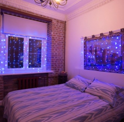 Гирлянда Neon-Night ДОЖДЬ (занавес) 1,5х1 м прозрачный пвх, 96 LED синие [235-023]