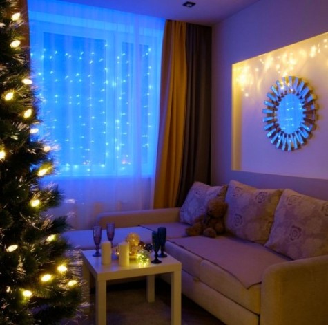 Гирлянда Neon-Night ДОЖДЬ (занавес) 2,5x2 м 300 LED синие [235-053]