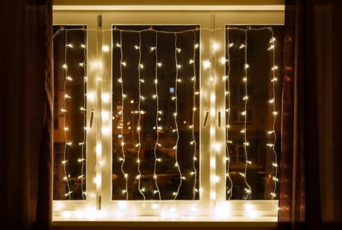 Гирлянда Neon-Night ДОЖДЬ (занавес) 3х2 м эффект водопада, 240 LED теплый белый [235-006]