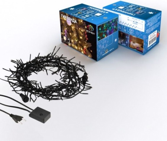 Гирлянда Neon-Night Кластер 3 м 288 LED, теплый белый [303-626]