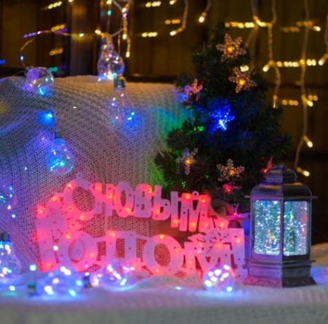 Гирлянда Neon-Night "С НОВЫМ ГОДОМ" 35 LED, 42x19 см [501-003]