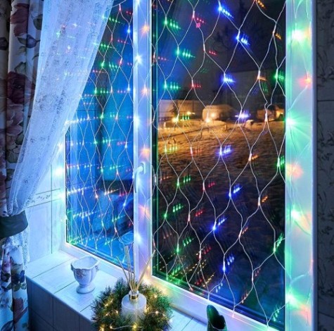 Гирлянда Neon-Night СЕТЬ 1,5х1,5 м 96 LED мультиколор [215-109]