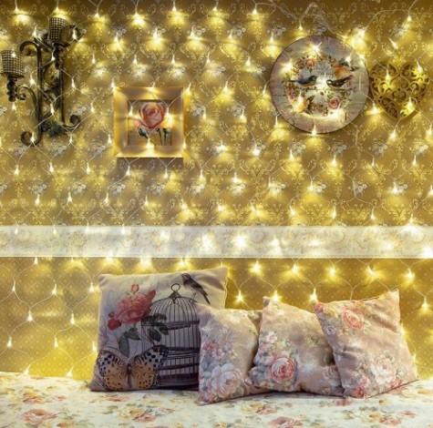 Гирлянда Neon-Night СЕТЬ 1,5х1,5 м 96 LED теплый белый [215-106]