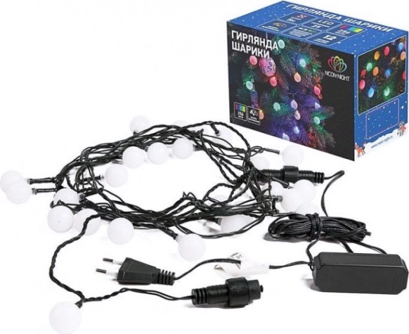Гирлянда Neon-Night Шарики d 25мм 5 м 25 LED RGB [303-559]