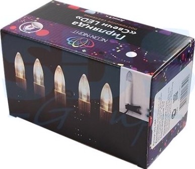 Гирлянда Neon-Night Свечи 6м, темно-зеленый ПВХ 30 LED ТЕПЛЫЙ БЕЛЫЙ, не соединяется [303-084]